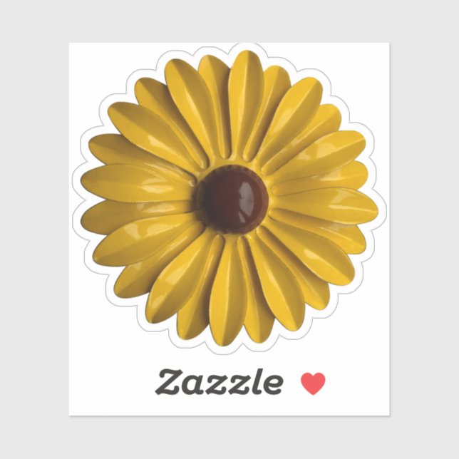 Pegatina Boda de Primavera Floral de flores Hippie Daisy de (Hoja)