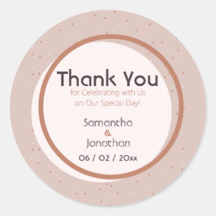 Pegatina Boda de puntos y círculos beige