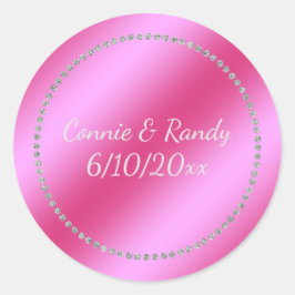 Pegatina Boda de Relieve metalizado Rosa Faux