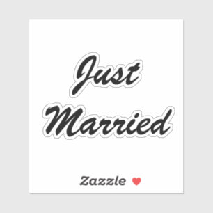 Pegatina Boda de texto con guión de Personalizado recién ca