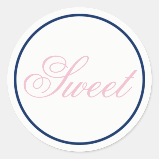 pegatina Boda "dulce" - Rubor Rosado/Naval (Anverso)