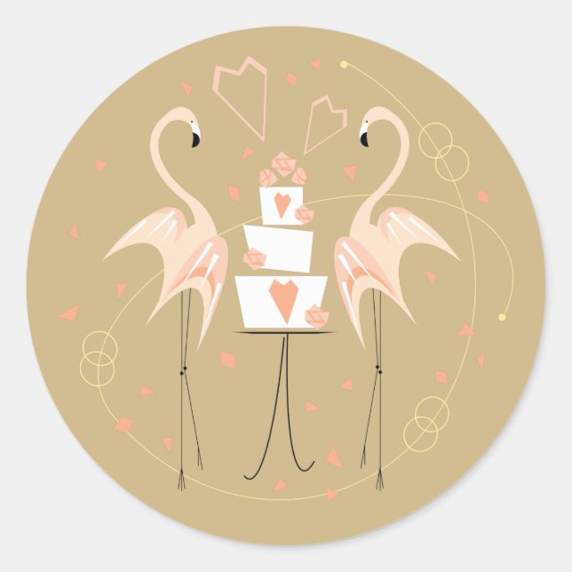 Pegatina Boda Flamingo (Anverso)