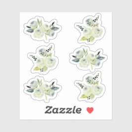 Pegatina Boda floral floral de acuarela de la Marina de Vin