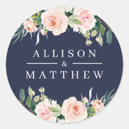 pegatina boda floral rosa moderno