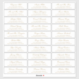 Pegatina Boda formal elegante de oro tradicional