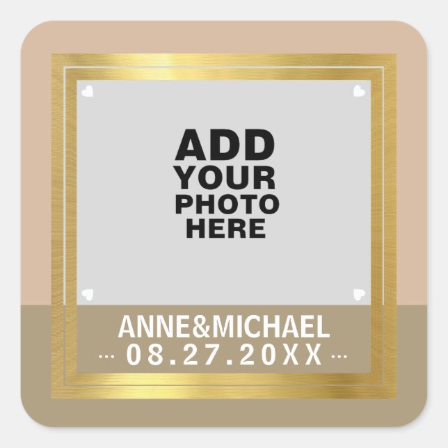 pegatina boda / foto con nombres de parejas (Anverso)