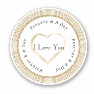 Pegatina Boda Gold Forever Love Heart