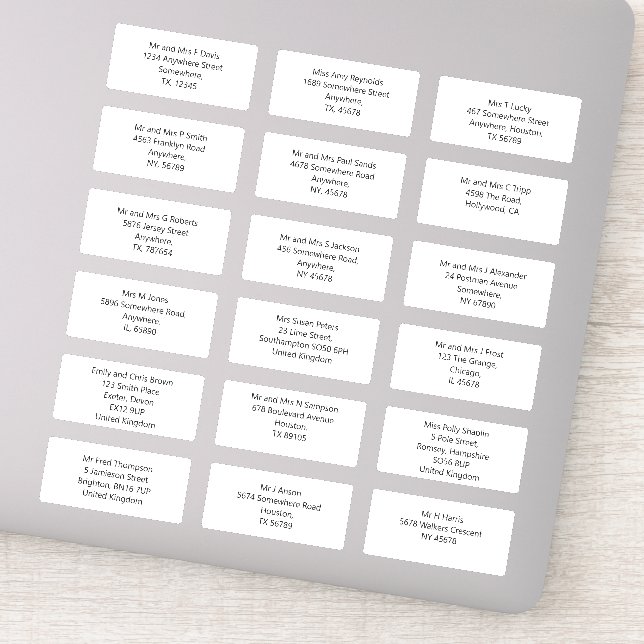Pegatina Boda individual Nombre de invitado Dirección Sans  (Detalle)