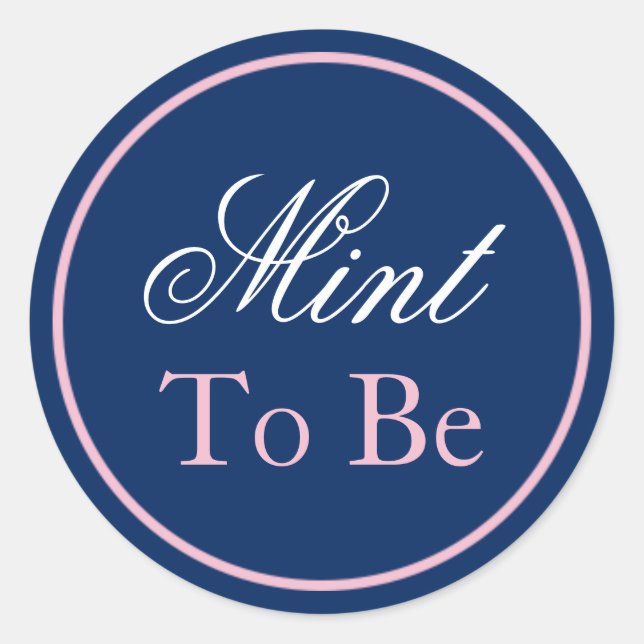 pegatina Boda "Mint to Be" - Rubor Pink/Nave (Anverso)