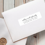 Pegatina Boda Moderno y elegante Moda Nombres y dirección d<br><div class="desc">Compuesto por simple sans serif y juguetona tipografía de escritura. Estos elementos son sencillos,  elegantes y modernos. Esto tiene 30 pegatinas más pequeños en una hoja. Este es el diseño exclusivo de la revista White Paper Birch Co. para Zazzle. Disponible aquí: http://www.zazzle.com/store/whitepaperbirch</div>