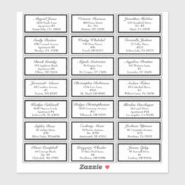 Pegatina Boda negro formal clásico pequeña dirección de inv