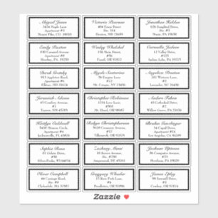 Pegatina Boda negro formal clásico pequeña dirección de inv