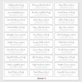 Pegatina Boda Nombre de invitado Dirección Moda moderna sim