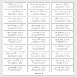 Pegatina Boda Nombre de invitado Dirección Moda simple mode