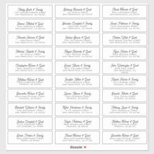 Pegatina Boda Nombre de invitado Dirección Moda simple mode