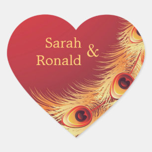 Pegatina Boda Peacock Feather