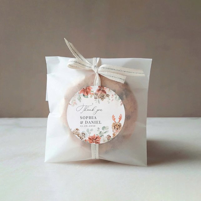 Pegatina Boda Pinecone Red Greenery Winter (Subido por el creador)