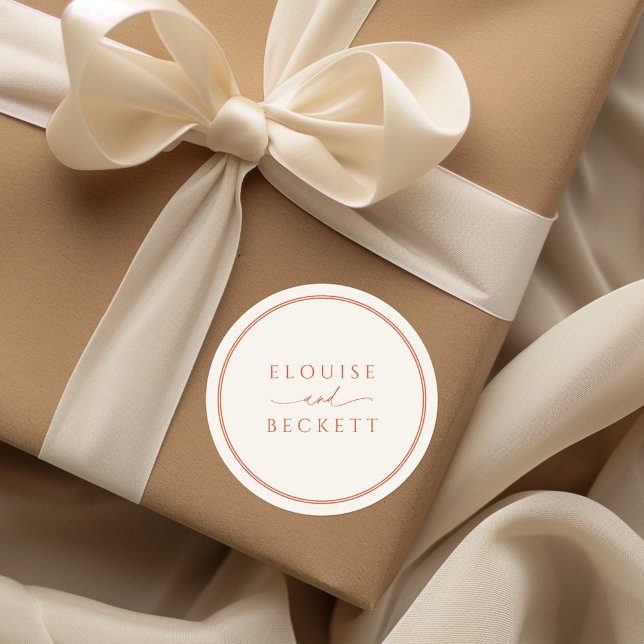 Pegatina Boda redondo de la tipografía Naranja mod (Subido por el creador)