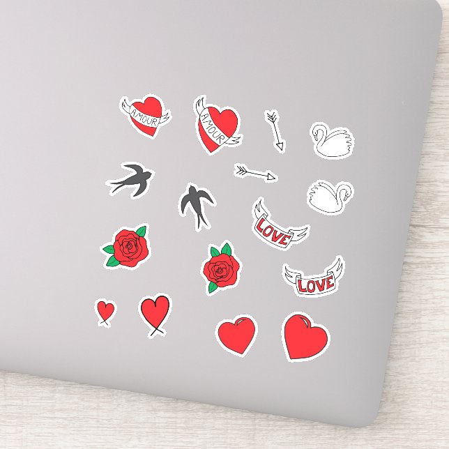 Pegatina Boda retro amor (Detalle)