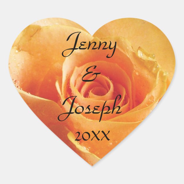 Pegatina Boda Rosa personalizada (Anverso)