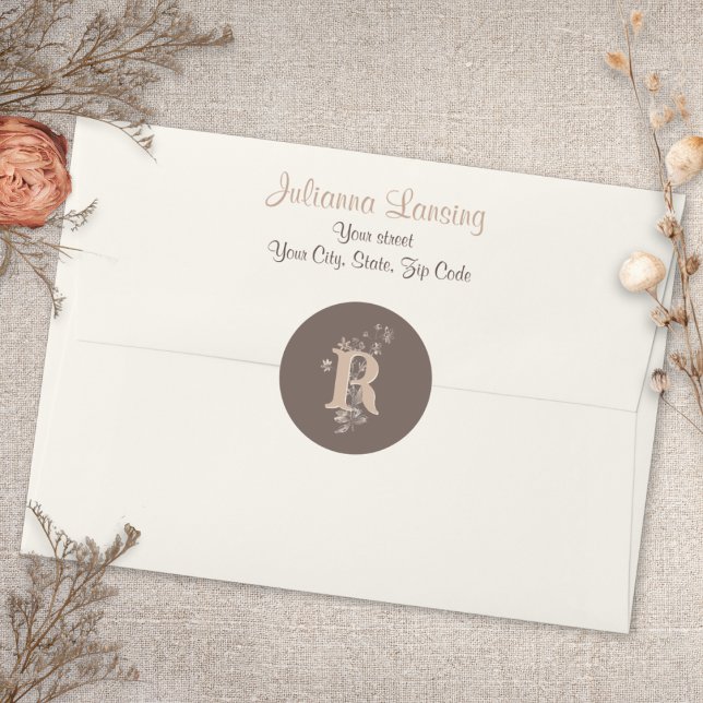 pegatina boda Rustic Boho Neutral Wildflowers (Subido por el creador)