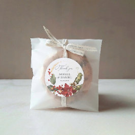 Pegatina Boda Rustic Pine Poinsettia