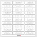 Pegatina Boda Simple y Moderna Moda Nombres y dirección de<br><div class="desc">Compuesto por simple sans serif y juguetona tipografía de escritura. Estos elementos son sencillos,  elegantes y modernos. Esto tiene 30 pegatinas más pequeños en una hoja. Este es el diseño exclusivo de la revista White Paper Birch Co. para Zazzle. Disponible aquí: http://www.zazzle.com/store/whitepaperbirch</div>