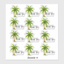 Pegatina Boda Tropical Palm Tree Gracias Set