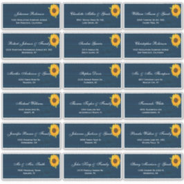 Pegatina Bodas Rústicos Azules de la Marina de los Sunflowe