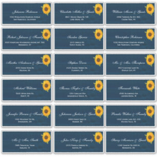 Pegatina Bodas Rústicos Azules de la Marina de los Sunflowe