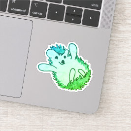 Pegatina Bodega Animal Art Green Adorable Happy Hedgehog