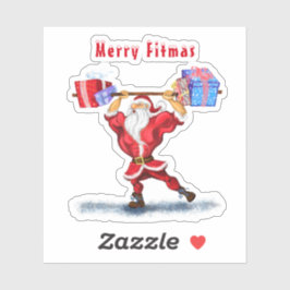 Pegatina Bodybuilder Santa Funny Christmas Sticker