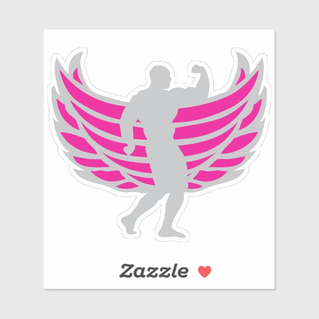 Pegatina bodybuilding corps athlete aile musculation 1 (Hoja)