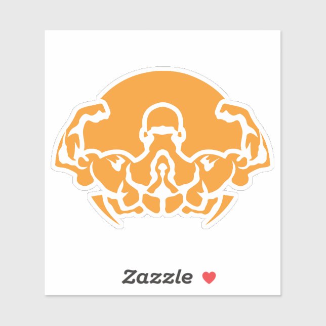 Pegatina bodybuilding logo musculation dos biceps 6 (Hoja)