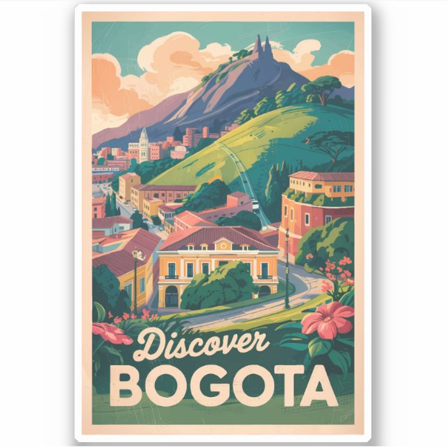 Pegatina Bogota Colombia Viaje Arte Vintage (Anverso)