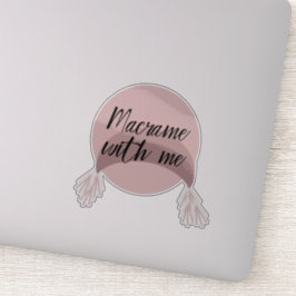Pegatina Boho Arcoíris Macrame Letra Script Rosa