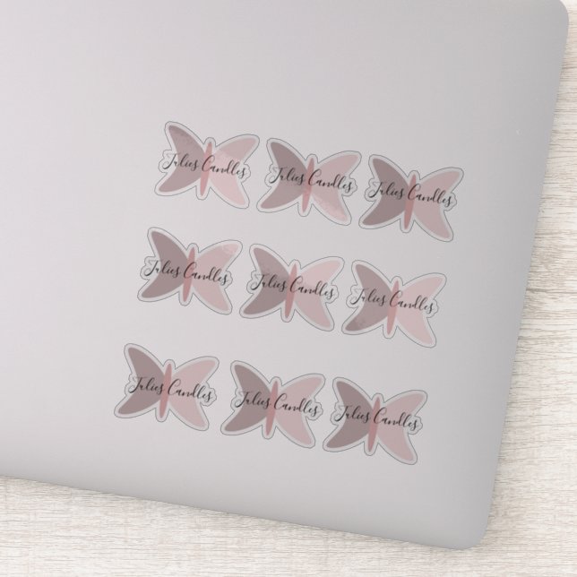 Pegatina Boho Butterflies Pink Earts Tones Business (Detalle)