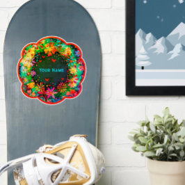 Pegatina Boho Floral Fun Nombre personalizado Inespirivilid