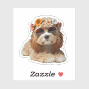 Pegatina Boho Moda Cavapoo Cavadoodle