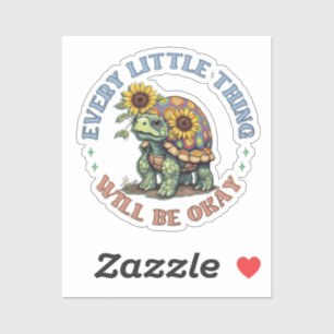 Pegatina Boho Tortuga Cada pequeña Cosa positividad Hippie 