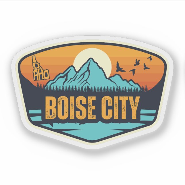 Pegatina Boise City, Idaho (Anverso)