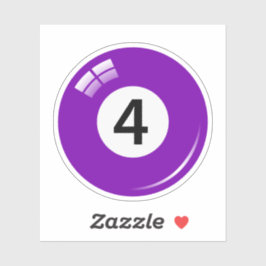 Pegatina Bola de billar número cuatro (4) púrpura