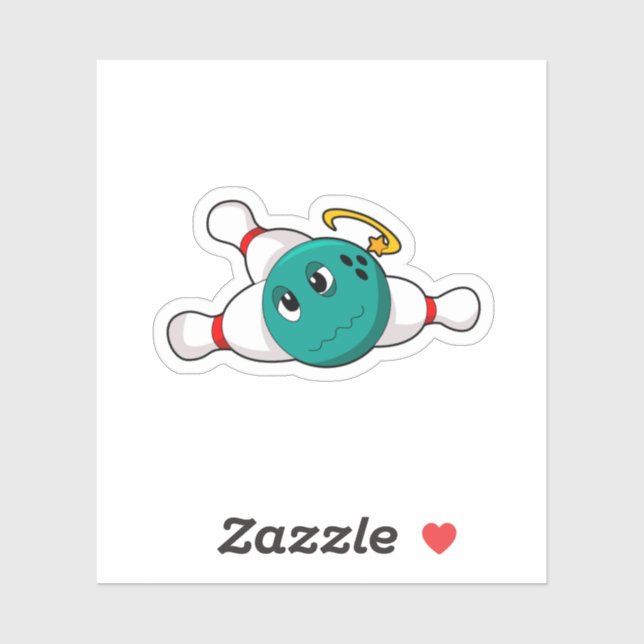 Pegatina Bola de bolas de bolos (Hoja)