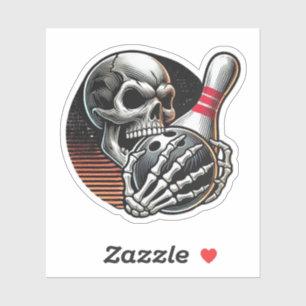 Pegatina Bola de boliche que agarra la calavera