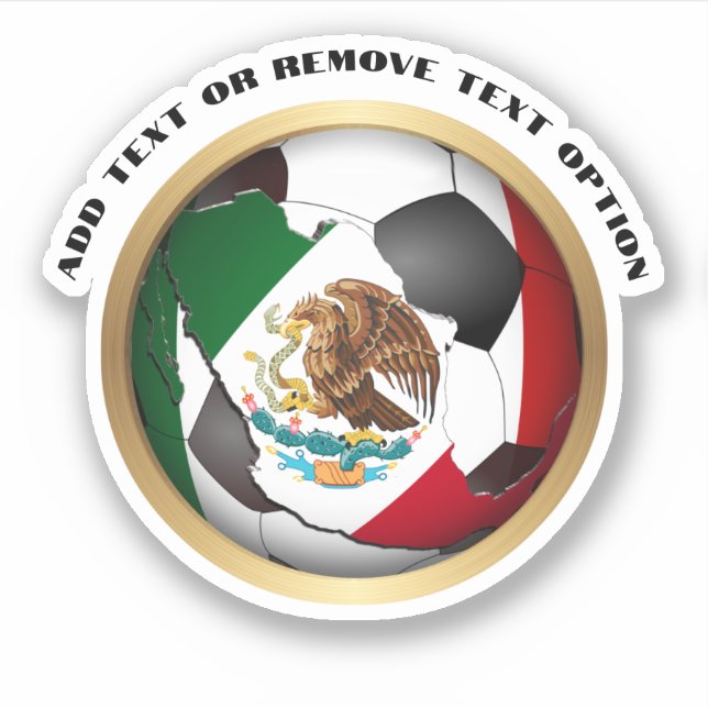 Pegatina Bola de fútbol de Bandera de México (Anverso)