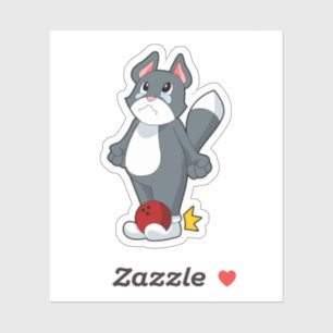 Pegatina Bolas de bolos para el gato