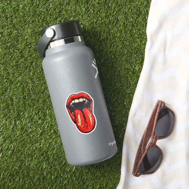 Pegatina Bold Rebel Lips – Pop Art Rock Style  (HydroFlask Insitu)