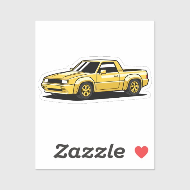 Pegatina Bold Yellow Pickup Toon (Hoja)