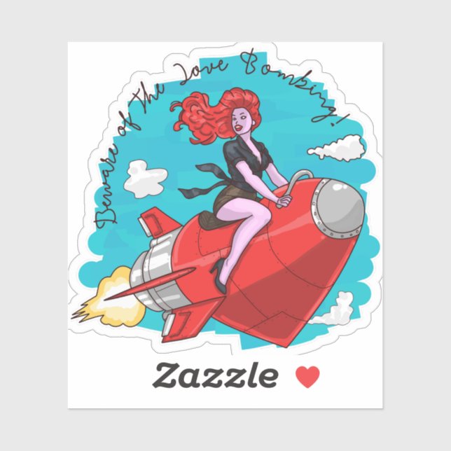 Pegatina Bomba de amor (Hoja)