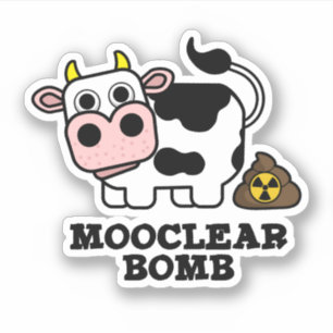 Pegatina Bomba Mooclear Funny Cow Pun